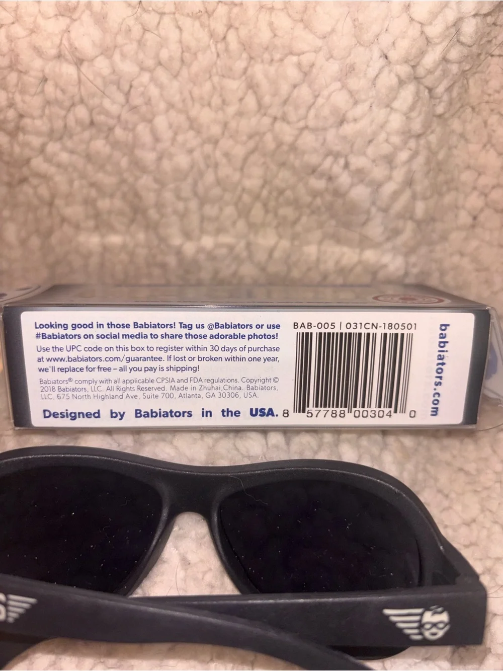 Babiators Aviator Black Ops Black Kids Sunglasses Ages 3-5 w/ Case